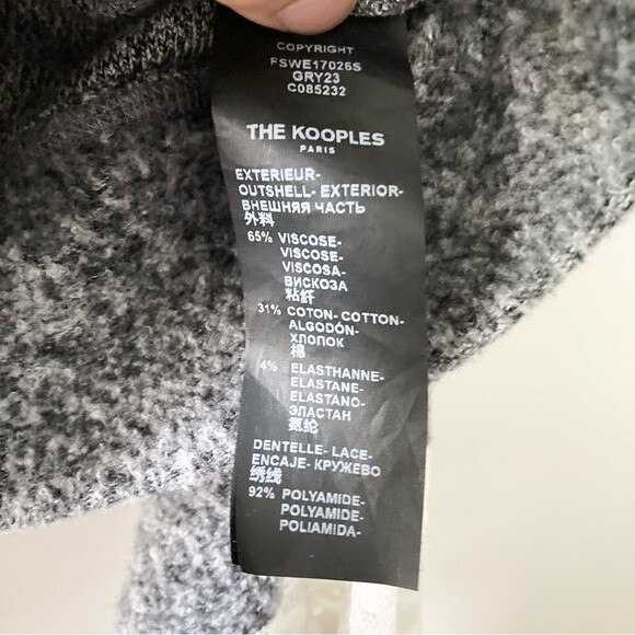 Kooples Sport Sweet Fleece Lace Sweatshirt 3 Large - Picture 7 of 7